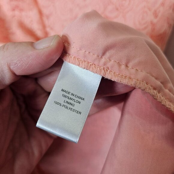 CeCe By Cynthia Steffe Pink Lace Dress Lined Short Sleeve NO Pockets Size 6 - Picture 5 of 10